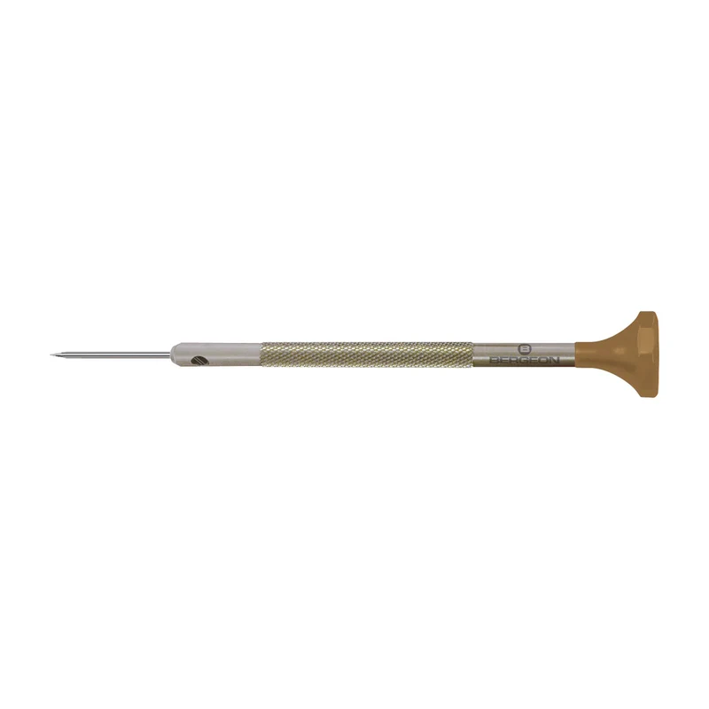Bergeon Schraubendreher 30081-AT-130, aus Inox, mit Edelstahlklinge, 1,3 mm, mit 2 Ersatzklingen