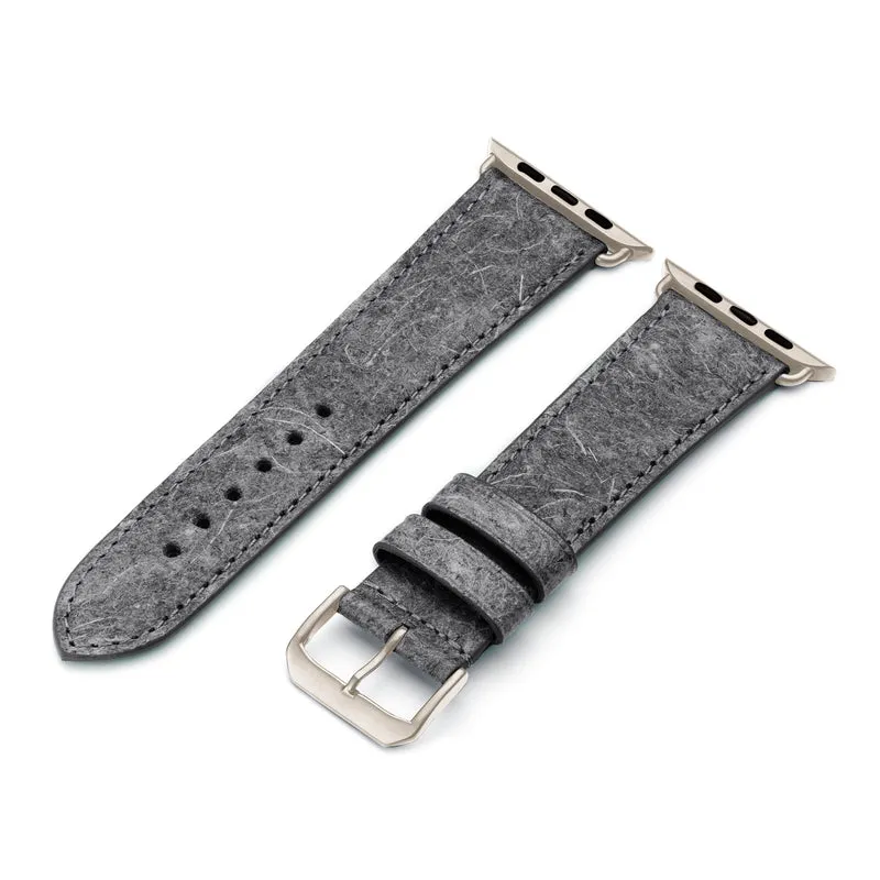 Apple Watch Kokosarmband TerraRibbon von Happel, handgefertigt, 100 % Vegan, Dunkelgrau