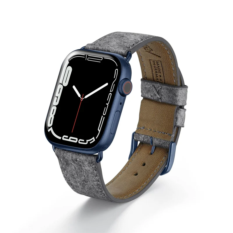 Apple Watch Kokosarmband TerraRibbon von Happel, handgefertigt, 100 % Vegan, Dunkelgrau