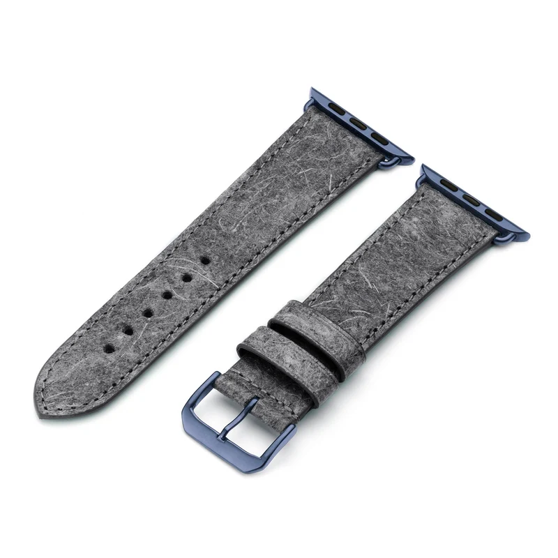 Apple Watch Kokosarmband TerraRibbon von Happel, handgefertigt, 100 % Vegan, Dunkelgrau