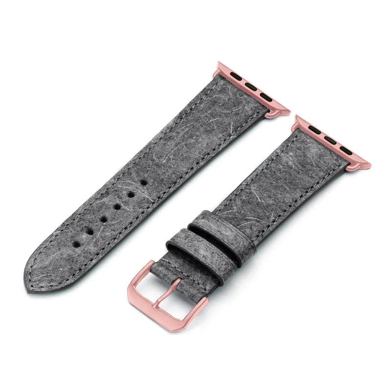 Apple Watch Kokosarmband TerraRibbon von Happel, handgefertigt, 100 % Vegan, Dunkelgrau