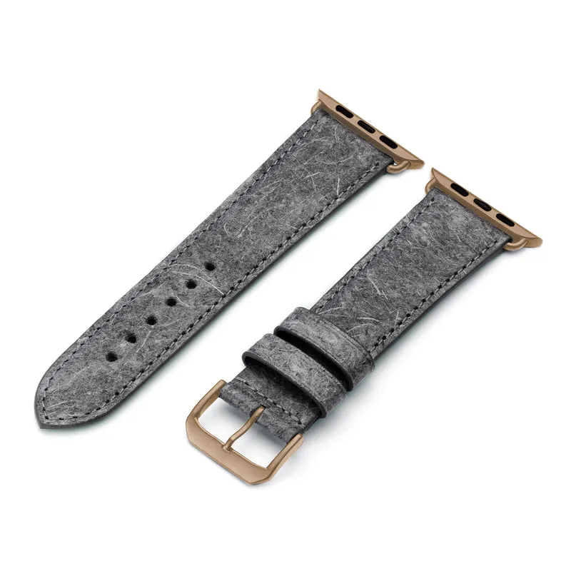 Apple Watch Kokosarmband TerraRibbon von Happel, handgefertigt, 100 % Vegan, Dunkelgrau