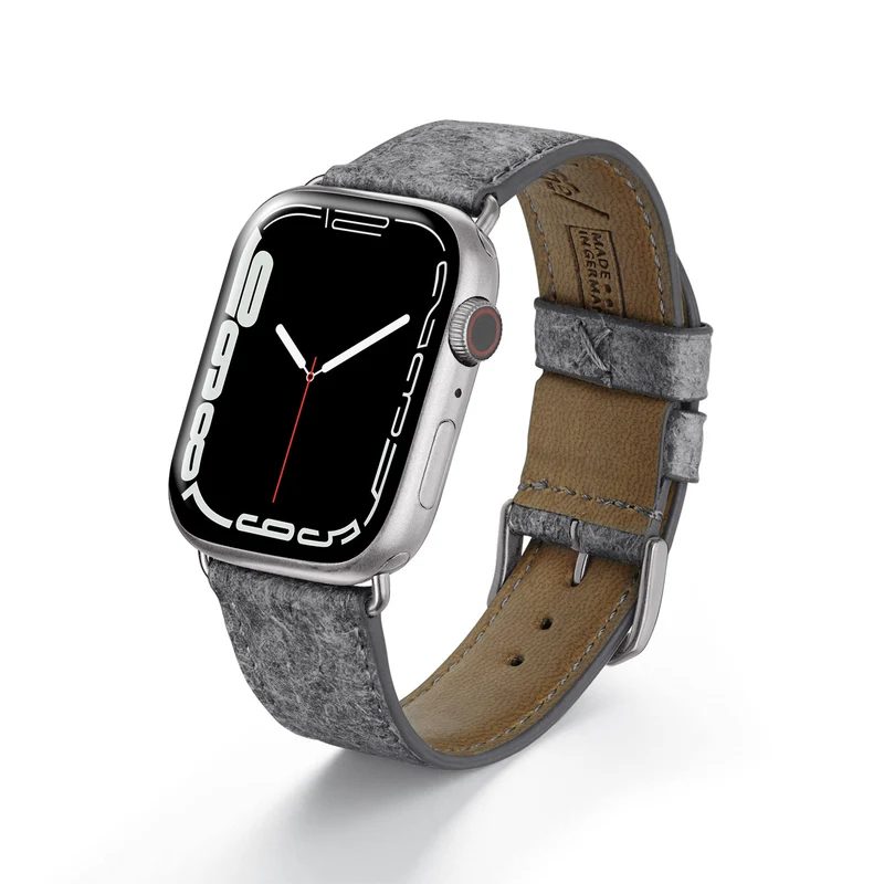 Apple Watch Kokosarmband TerraRibbon von Happel, handgefertigt, 100 % Vegan, Dunkelgrau