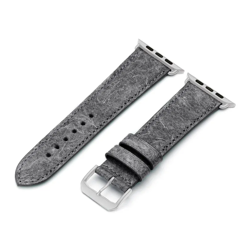 Apple Watch Kokosarmband TerraRibbon von Happel, handgefertigt, 100 % Vegan, Dunkelgrau