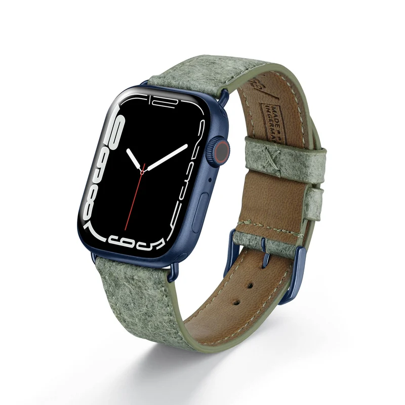 Apple Watch Kokosarmband TerraRibbon von Happel, handgefertigt, 100 % Vegan, Blattgrün