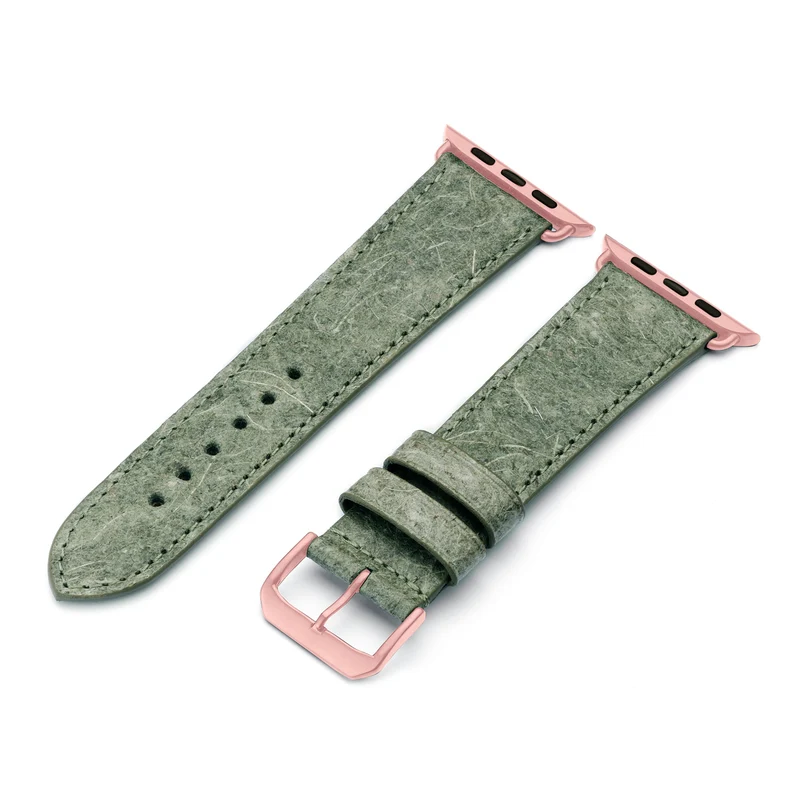 Apple Watch Kokosarmband TerraRibbon von Happel, handgefertigt, 100 % Vegan, Blattgrün