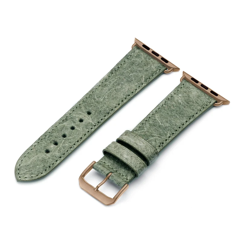 Apple Watch Kokosarmband TerraRibbon von Happel, handgefertigt, 100 % Vegan, Blattgrün