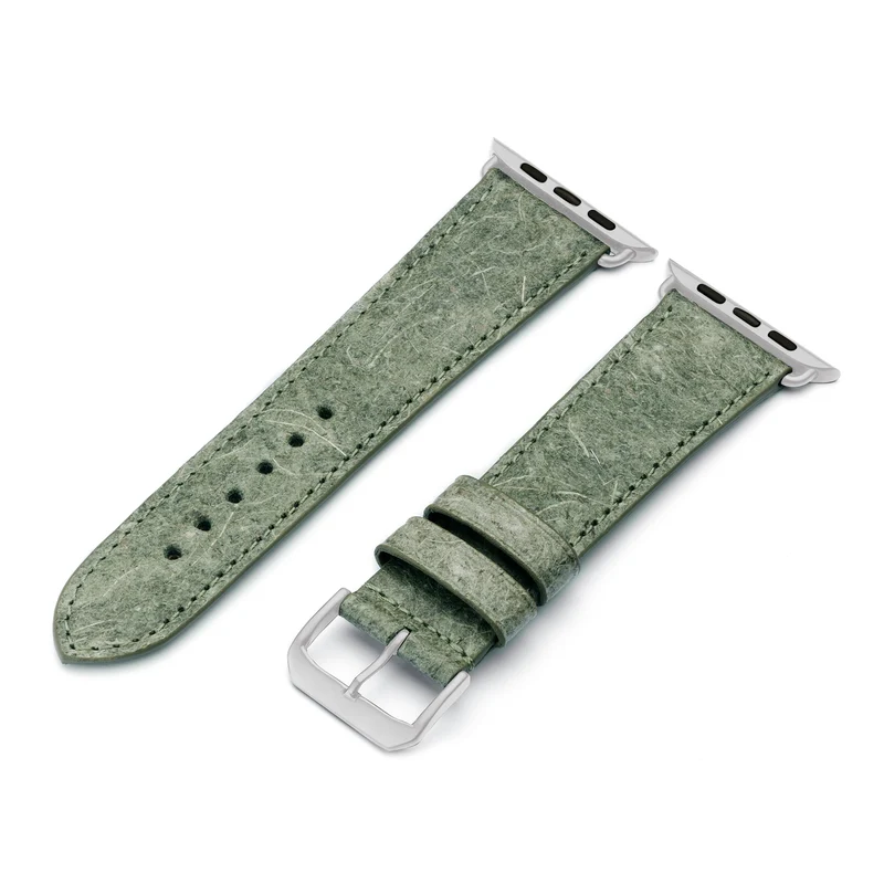 Apple Watch Kokosarmband TerraRibbon von Happel, handgefertigt, 100 % Vegan, Blattgrün