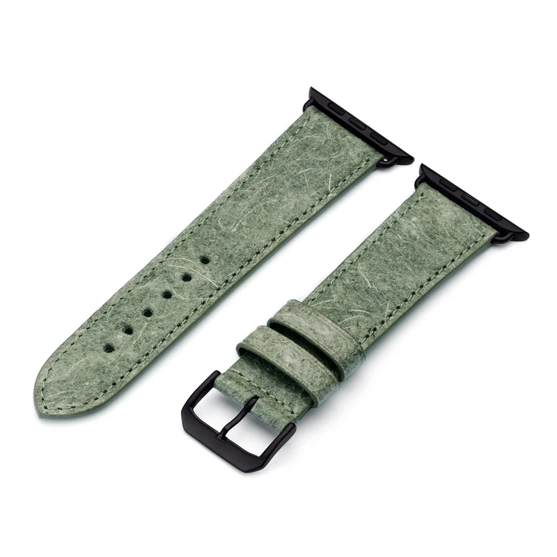 Apple Watch Kokosarmband TerraRibbon von Happel, handgefertigt, 100 % Vegan, Blattgrün