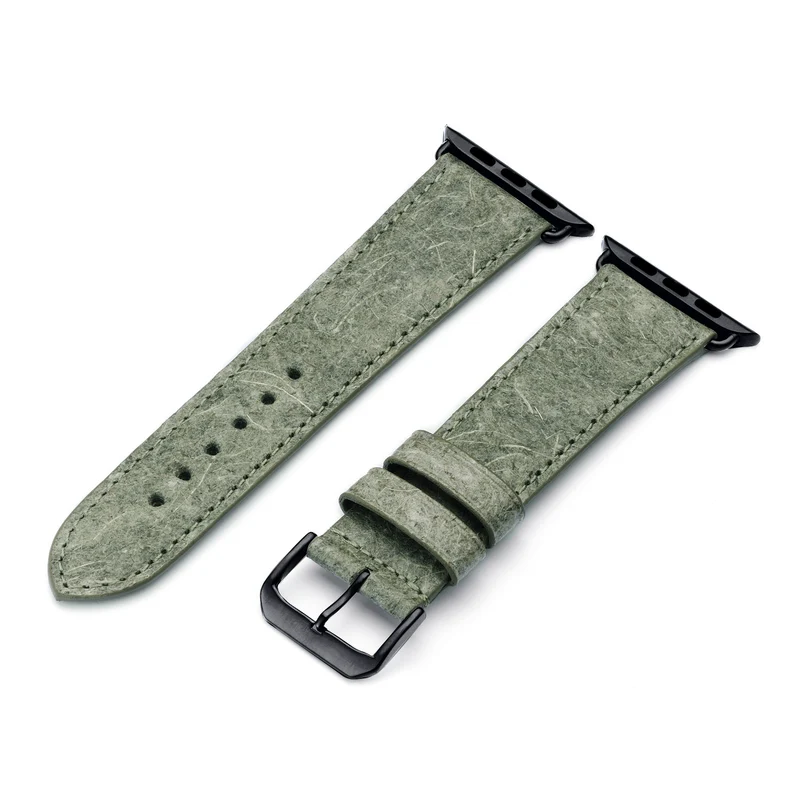Apple Watch Kokosarmband TerraRibbon von Happel, handgefertigt, 100 % Vegan, Blattgrün