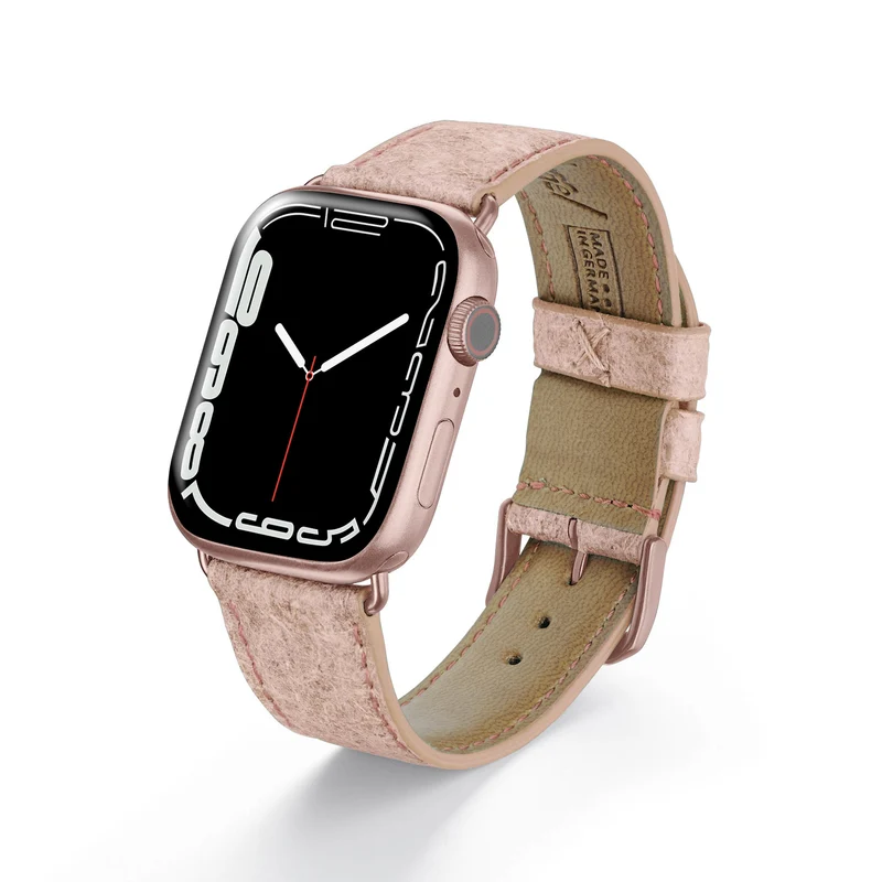 Apple Watch Kokosarmband TerraRibbon von Happel, handgefertigt, 100 % Vegan, Altrosa