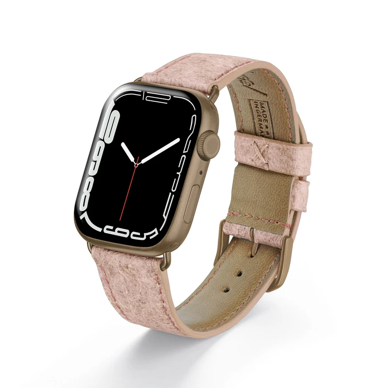 Apple Watch Kokosarmband TerraRibbon von Happel, handgefertigt, 100 % Vegan, Altrosa