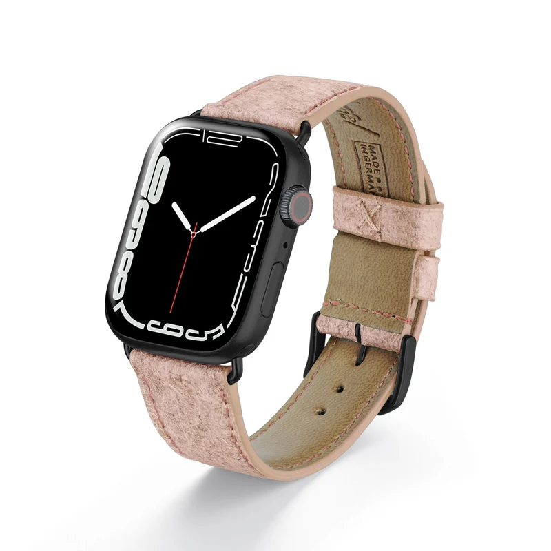 Apple Watch Kokosarmband TerraRibbon von Happel, handgefertigt, 100 % Vegan, Altrosa