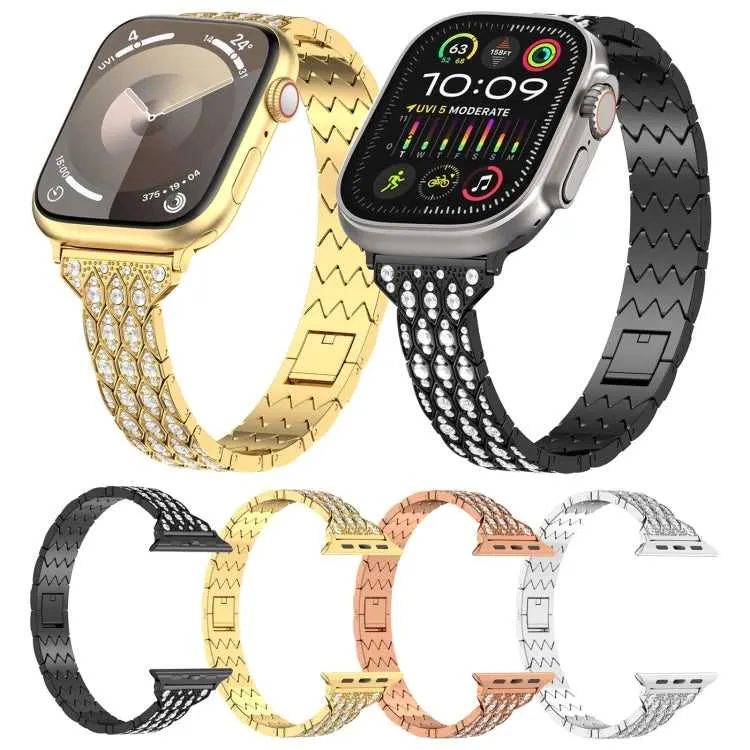 Strass Glitzer Armband für Apple Watch 45 - 40 mm