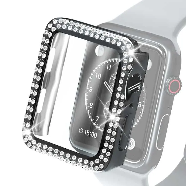 Strass PC Schutzhülle mit Schutzglas für Apple Watch 6 & SE & 5 & 4 40mm | 6 & SE & 5 & 4 44mm