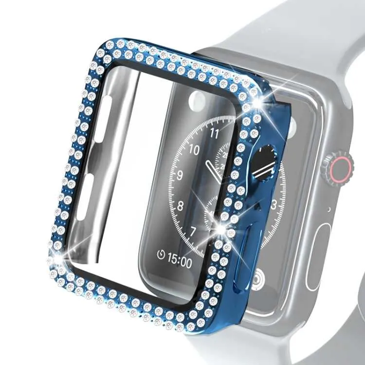 Strass PC Schutzhülle mit Schutzglas für Apple Watch 6 & SE & 5 & 4 40mm | 6 & SE & 5 & 4 44mm