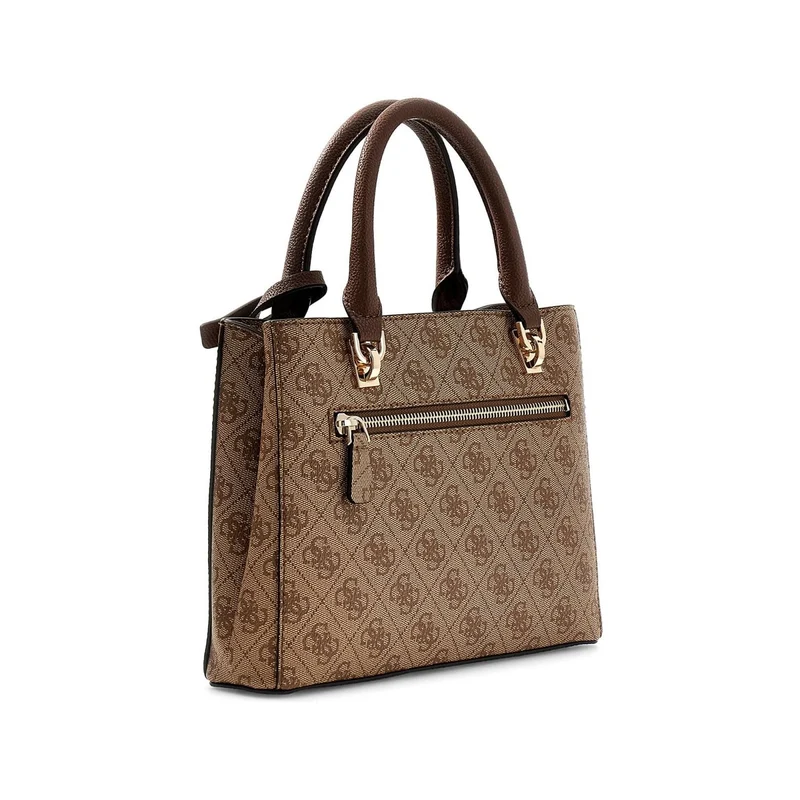 Guess Noelle Latte Logo Brown Handtasche Mit Mehreren Fächern HWBG96-72050-LGW