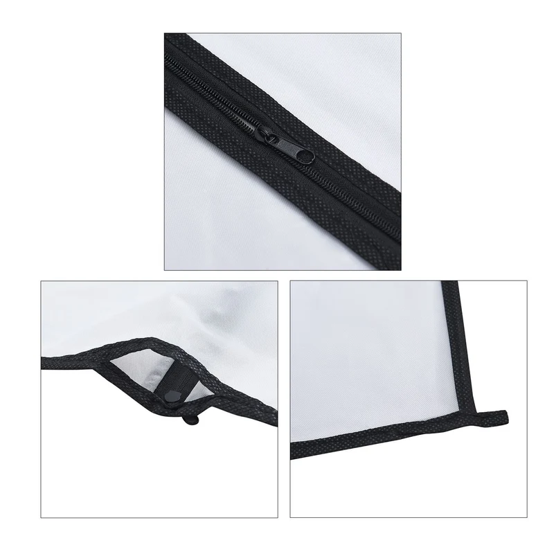 5er Set staubdichter Kleidersack mit Reißverschluss, 5 Stück:60x120cm, schwarz