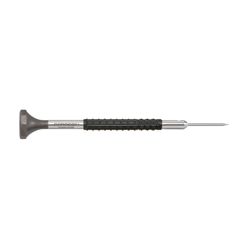 Bergeon 6899- Schraubendreher, ergonomisch, Edelstahl und Delrin-Kunststoff, drehbarer Achtkant-Kopf, Uhrmacherwerkzeug