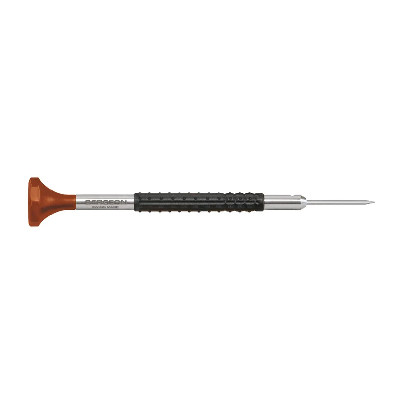 Bergeon 6899- Schraubendreher, ergonomisch, Edelstahl und Delrin-Kunststoff, drehbarer Achtkant-Kopf, Uhrmacherwerkzeug