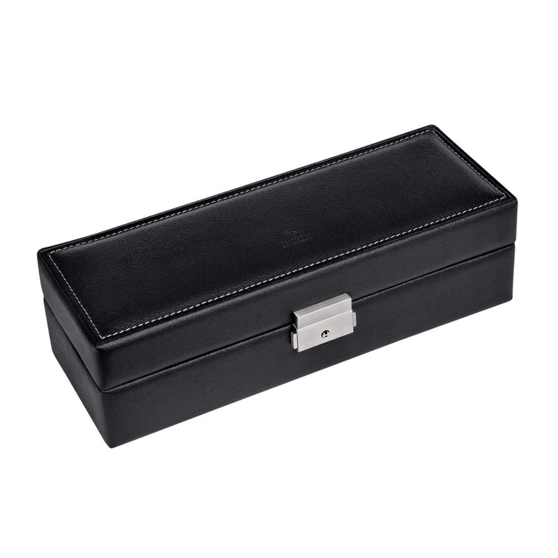 Uhrenetui für 5 Uhren | Schwarz | italienisches Leder