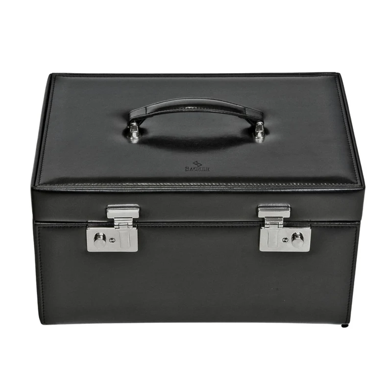 Uhrenkoffer für 20 Uhren | Schwarz | italienisches Leder | für Sammler
