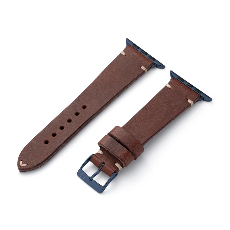 Apple Watch 1-9 Lederarmband aus Vintageleder "ST. PAULI" (Rindsleder) – Mokka