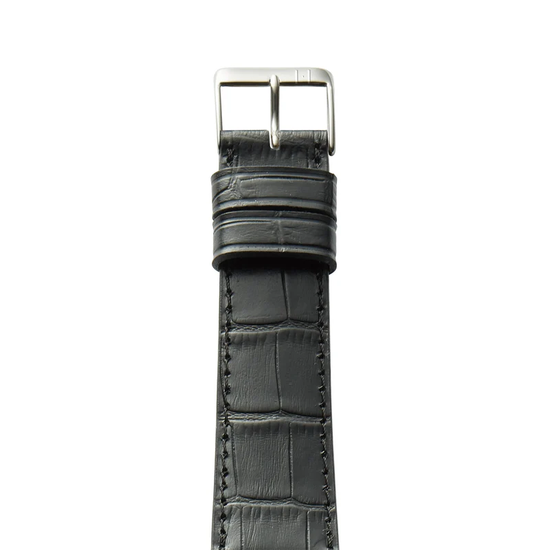 Apple Watch 1-9 Armband mit Kroko-Prägung "ROTHENBAUM" (Alligatornarbung auf Rindsleder) – Schwarz
