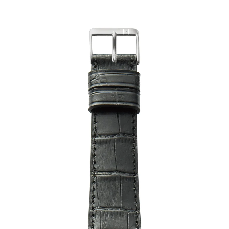Apple Watch 1-9 Armband mit Kroko-Prägung "ROTHENBAUM" (Alligatornarbung auf Rindsleder) – Schwarz