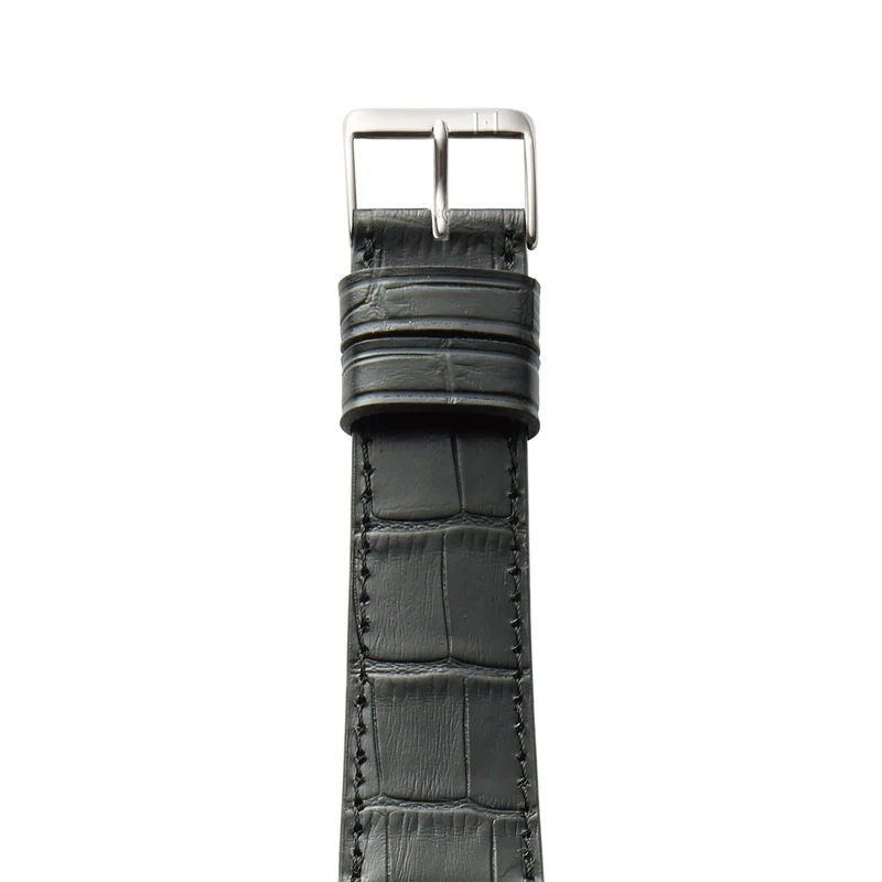Apple Watch 1-9 Armband mit Kroko-Prägung "ROTHENBAUM" (Alligatornarbung auf Rindsleder) – Schwarz