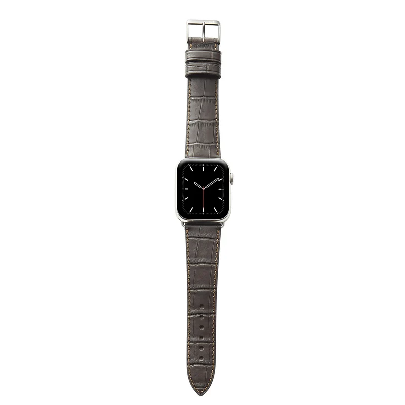Apple Watch 1-9 Armband mit Kroko-Prägung "ROTHENBAUM" (Alligatornarbung auf Rindsleder) – Mokka