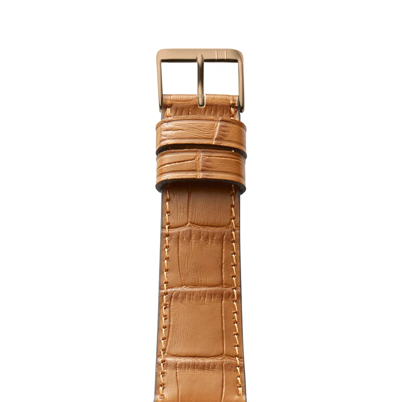 Apple Watch 1-9 Armband mit Kroko-Prägung "ROTHENBAUM" (Alligatornarbung auf Rindsleder) – Cognac