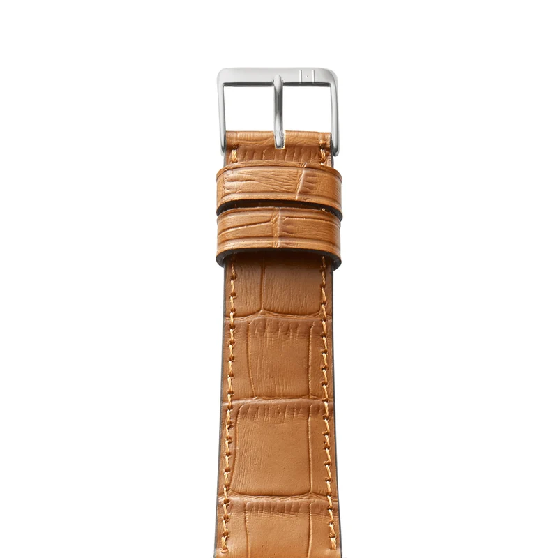 Apple Watch 1-9 Armband mit Kroko-Prägung "ROTHENBAUM" (Alligatornarbung auf Rindsleder) – Cognac