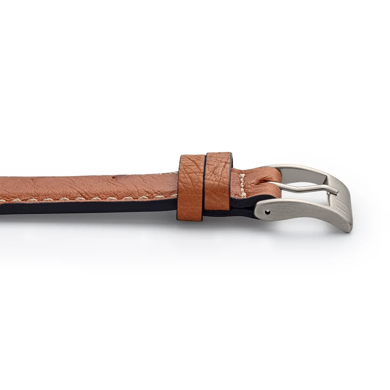 Apple Watch 1-9 Lederarmband aus Straußenleder "OBERKASSEL" – Cognac