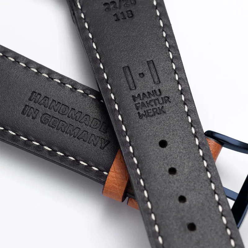Apple Watch 1-9 Lederarmband aus Straußenleder "OBERKASSEL" – Cognac