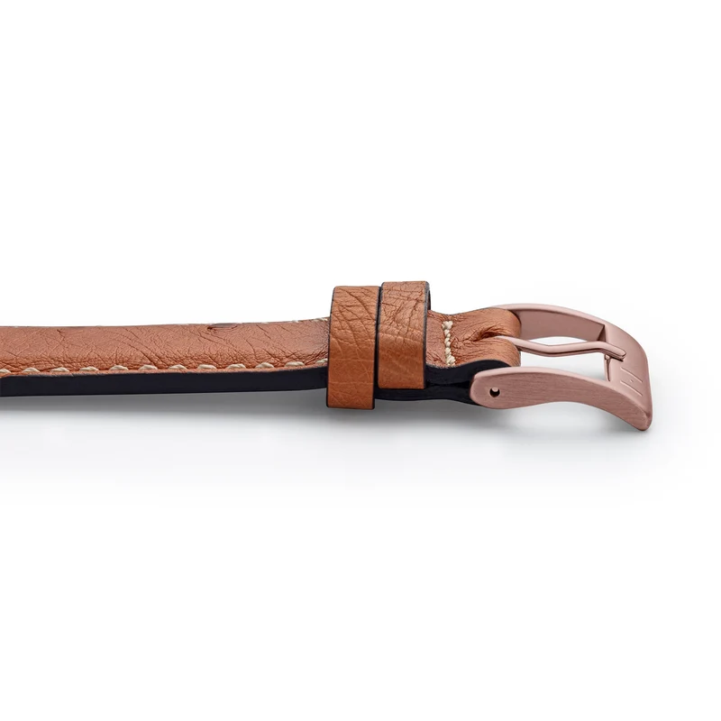 Apple Watch 1-9 Lederarmband aus Straußenleder "OBERKASSEL" – Cognac