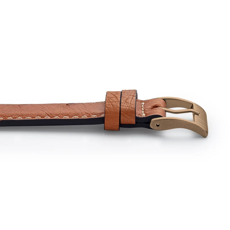 Apple Watch 1-9 Lederarmband aus Straußenleder "OBERKASSEL" – Cognac