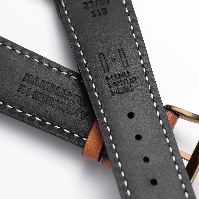 Apple Watch 1-9 Lederarmband aus Straußenleder "OBERKASSEL" – Cognac