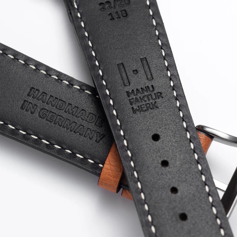 Apple Watch 1-9 Lederarmband aus Straußenleder "OBERKASSEL" – Cognac