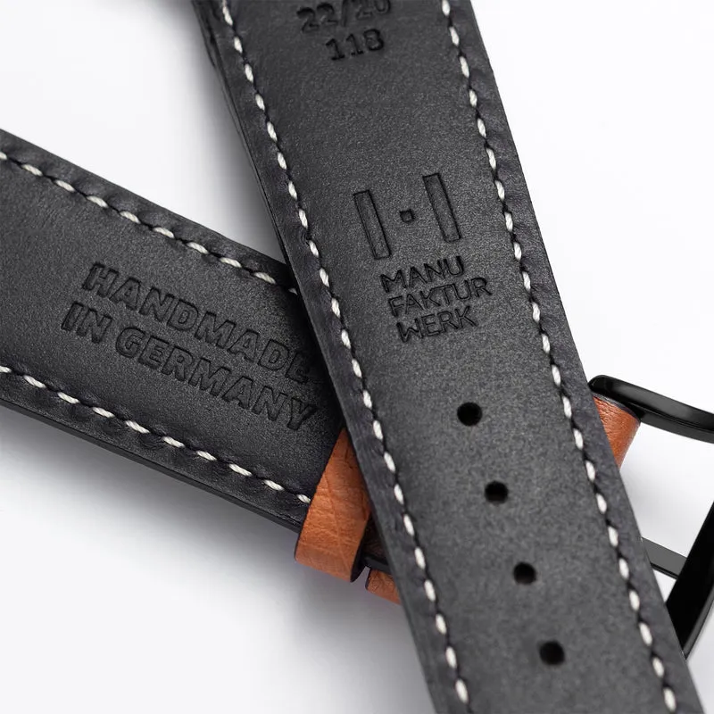 Apple Watch 1-9 Lederarmband aus Straußenleder "OBERKASSEL" – Cognac
