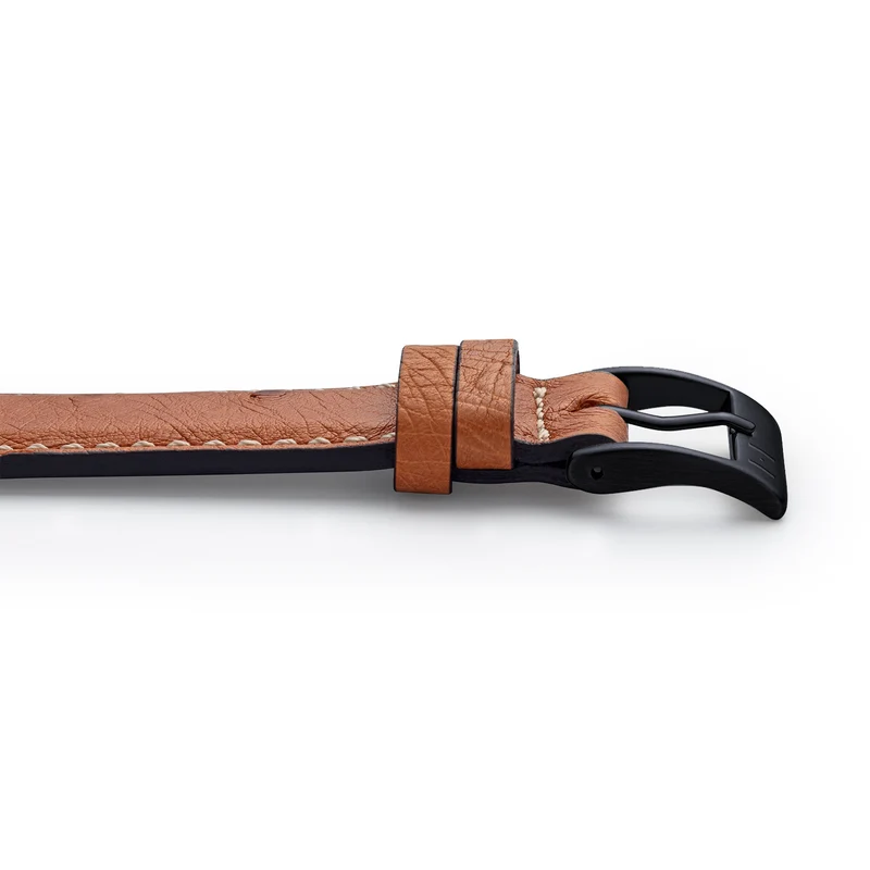 Apple Watch 1-9 Lederarmband aus Straußenleder "OBERKASSEL" – Cognac