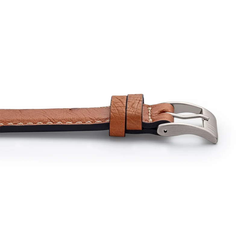 Apple Watch 1-9 Lederarmband aus Straußenleder "OBERKASSEL" – Cognac