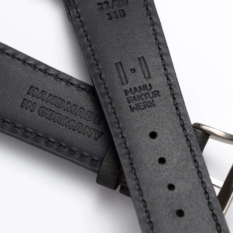 Apple Watch 1-9 Lederarmband aus Straußenleder "OBERKASSEL" – Schwarz