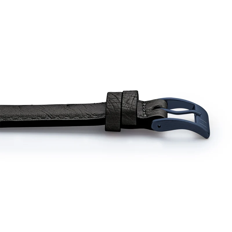 Apple Watch 1-9 Lederarmband aus Straußenleder "OBERKASSEL" – Schwarz