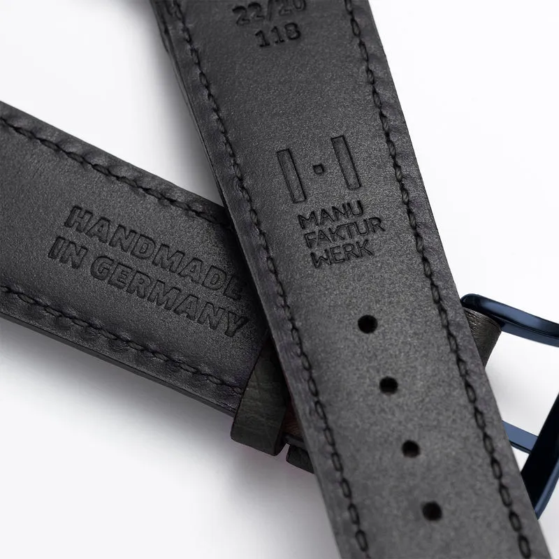 Apple Watch 1-9 Lederarmband aus Straußenleder "OBERKASSEL" – Schwarz