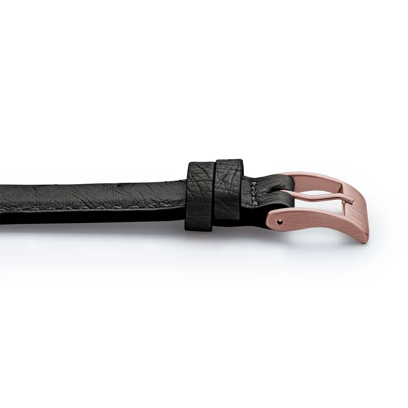 Apple Watch 1-9 Lederarmband aus Straußenleder "OBERKASSEL" – Schwarz