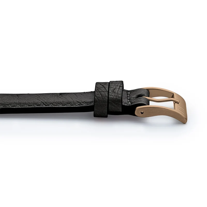 Apple Watch 1-9 Lederarmband aus Straußenleder "OBERKASSEL" – Schwarz