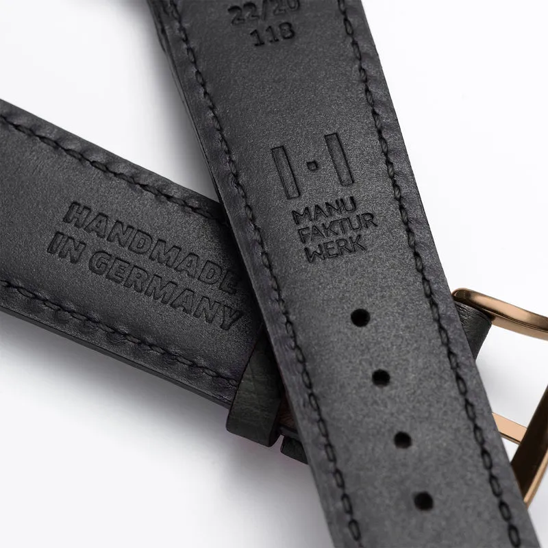 Apple Watch 1-9 Lederarmband aus Straußenleder "OBERKASSEL" – Schwarz