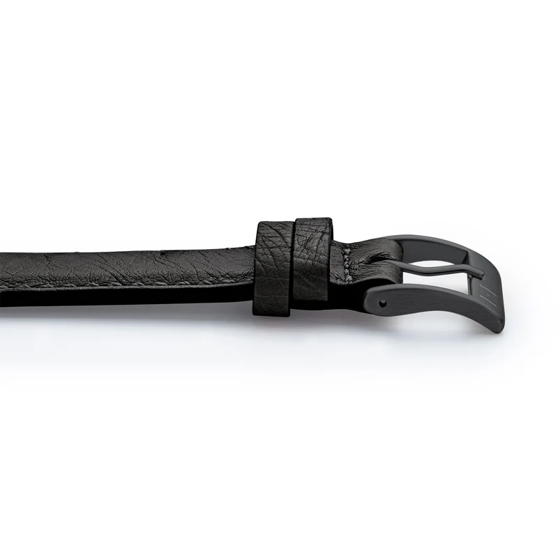 Apple Watch 1-9 Lederarmband aus Straußenleder "OBERKASSEL" – Schwarz