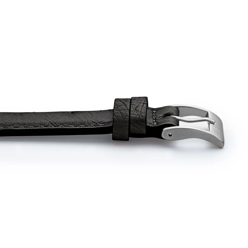 Apple Watch 1-9 Lederarmband aus Straußenleder "OBERKASSEL" – Schwarz